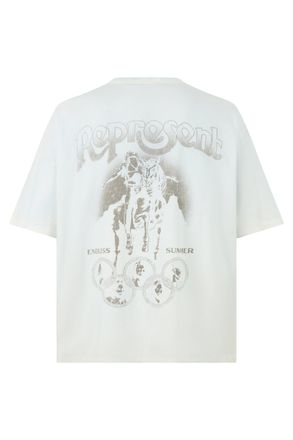 Represent Mens T-Shirt Smoked Blue Cotton T-Shirts And Polos