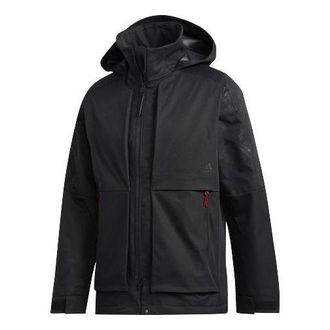 adidas Series Printing polar fleece Hooded Jacket Black GG0776