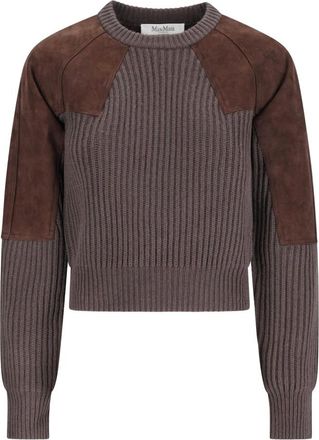 Max Mara Tropico Rib-Knit Trui - Dames - Truien - Bruin - Maat: M Wol