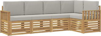 vidaXL Conjunto De Sof&aacute;s De Exterior 5 Uds. Blanco Y Gris Claro Vidaxl