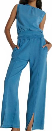 Nation Ltd Lincoln Knit Front Slit Pant In Indigo
