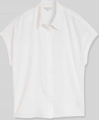 Tom Tailor Loose Fit Bluse aus Leinen-Viskose-Mix in Weiss, Gr&ouml;&szlig;e 34