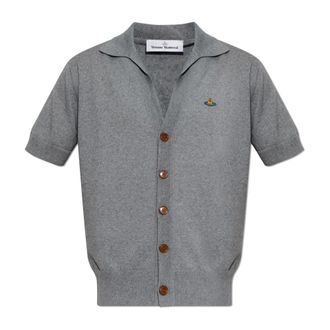 Vivienne Westwood Truien & Vesten, Heren, Grijs, XL, Katoen, Polo Cardigan