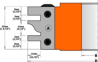CMT 695.014d Par De Cuchillas Para Perfiles Machihembrados Perf. D (40x24.5x2)