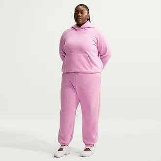 Nike Womens Studio Fleece Medium Weight Oversized High-Rise Cuffed Pants in Pink | IW4767-621