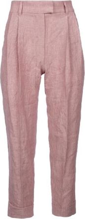 Brunello Cucinelli Rosa Linen Tapered Trousers, Brand Size 40 (US Size 6)
