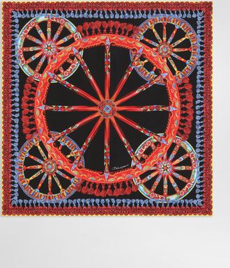 Dolce & Gabbana 90x90 Carretto-print Silk Twill Scarf - Woman Scarves And Silks Multicolor Onesize