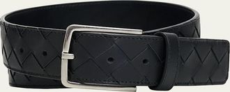 Bottega Veneta Mens Maxi-Intrecciato Leather Belt