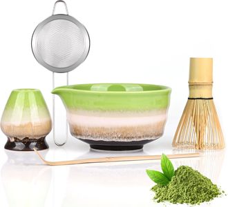 OEM Kit De Matcha De 5 Piezas: Incluye Un Batidor De Bamb&uacute;, Una Cuchara, Un Colador, Un Taz&oacute;n De Matcha De 520 Ml Y Un Soporte Para Accesorios De Ceremoni
