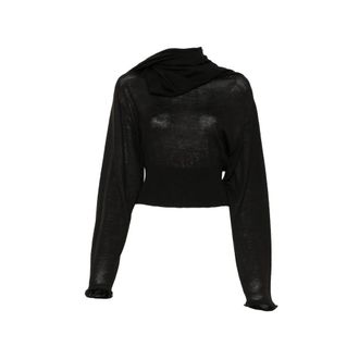 Rick Owens Draped-neck Ribbed Top