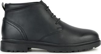 Geox Zwarte Andalo Booties - Heren - Veterlaarzen - Zwart - 44 EU - Leer - Schoenen