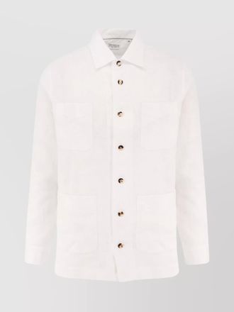 Brunello Cucinelli shirt linen chest pockets