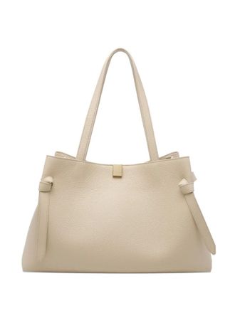 Yuzefi Gyoza schoudertas met bewerkte afwerking - Beige