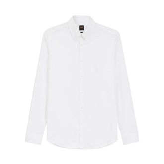 HUGO BOSS Rickert Shirt - Heren - Zakelijke Overhemden - Wit - M - Katoen - Overhemden