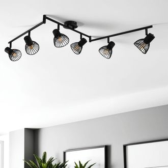 Pagazzi Narciso 6 Light Split Bar Black Ceiling Light