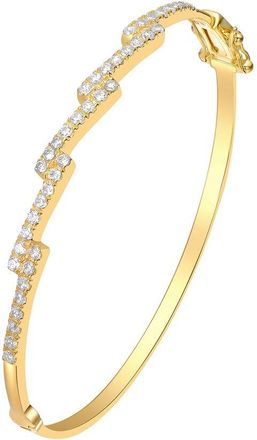 Rachel Glauber 14K Plated Cz Bangle Bracelet