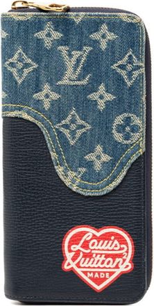 Louis Vuitton Multi-Color Navy Denim Leather Long Wallet (Bi-Fold) (Pre-Owned)