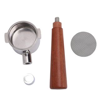 OEM Portafiltro De Acero Inoxidable De 51 Mm Compatible Con Breville Con Mango De Madera Y Dispensador De Rejilla