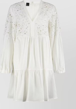 Pinko cotton tiered mini-dress broderie anglaise