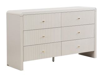 Vente-Unique C&oacute;moda 6 cajones - MDF - Beige y dorado - MIRENALO