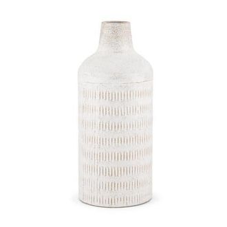 Mercana Tisha Terracotta Distressing Metal Vase in White at Nordstrom, Size Large