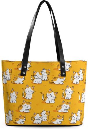 Generic Cats Leave Paw Prints Tote Bags for Women Cute Shoulder Purses Handbags