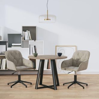 vidaXL Sillas De Comedor Giratorias 2 Uds De Terciopelo Gris Claro Vidaxl