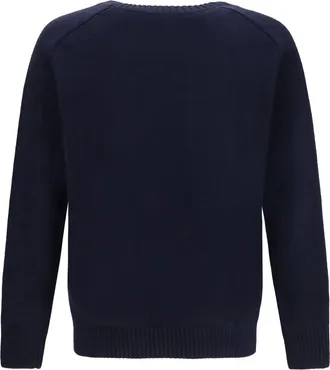 Brooksfield Mens Crewneck Sweater Dark Blue Fleece Wool
