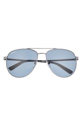 Ferragamo 60mm Aviator Sunglasses in Dark Gun at Nordstrom Rack