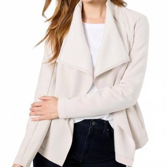 Nic+Zoe Lounge Around Moto Jacket In Sugar Cookie
