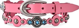 OLD TREND Rosa Genuine Leather Embellished Vintage Inspired Belt in Pink at Nordstrom, Size Medium