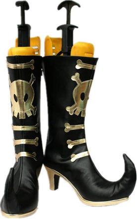Generic Womens Anime Cosplay Boots for Amaimon Fancy Stage Performance Props Shoes Custom Made Halloween Christma Comic Con (Black,13.5)