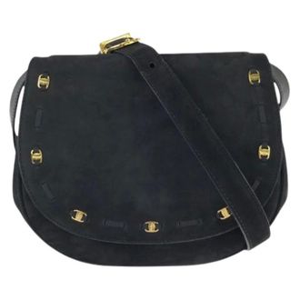 Ferragamo Pre-owned Pochette Schoudertas - Dames - Pre-owned - Zwart - Maat: ONE Size Su&egrave;de
