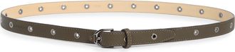 Longchamp Grommet Leather Belt in Khaki at Nordstrom Rack