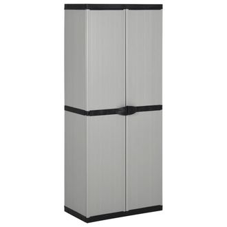 vidaXL Armario De Jard&iacute;n Con 3 Estantes Gris Y Negro 68x40x168 Cm Vidaxl