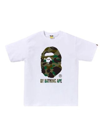 A Bathing Ape camouflage-print logo T-shirt - White