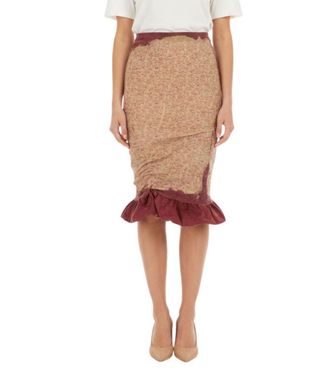 Diesel Beige Floral Midi Skirt
