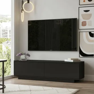 Dmora Mobile Porta Tv Goro, Credenza Da Soggiorno, Armadio Basso Per Tv, Base Parete Attrezzata, 140x36h38 Cm, Nero - Dmora