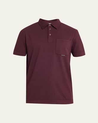 Moncler Mens Short-Sleeved Cotton Polo Shirt