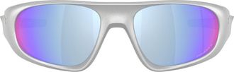 Oakley Neoforma 60mm Prizm Polarized Oval Sunglasses in Silver /Prizm Deep Water at Nordstrom
