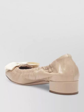 Prada ballerina shoes low heel bow elastic trim