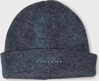 Coach Mens Coach Embroidered Beanie Mens Charcoal Grey