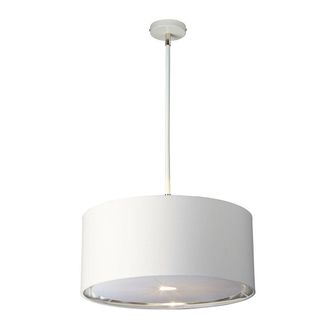 Loops 1 Bulb Ceiling Pendant Light Fitting White Highly Polished Nickel LED E27 60W in Metallics