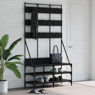vidaXL Perchero Con Zapatero Negro 100x40x184 Cm Vidaxl Negro