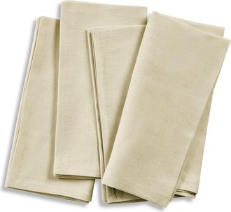 Solino Home Linen Dinner Napkins Set of 4, 20 x 20 Inch for Dining Table, Holiday and Everyday Table Decor - Fete in Birch at Nordstrom, Size Large