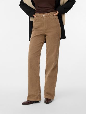 Vero Moda Cordhose VERO MODA VMTESSA HR WIDE CORDUROY PANTS GA NOOS, Damen, Gr. 25, L&auml;nge 30, silber mink, Cord, Obermaterial: 98% Baumwolle, 2% Elasthan, unifa