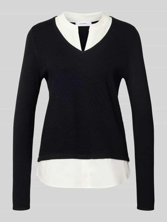 Comma Strickpullover mit Strukturmuster in Black, Gr&ouml;&szlig;e 38