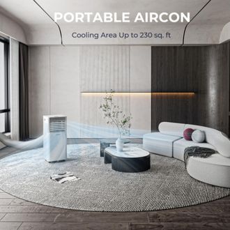 Costway 8000 BTU 3-in-1 Air Cooler with Dehumidifier and Fan Mode-White