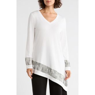 Patrizia Luca Asymmetric V-Neck Tunic in Off White at Nordstrom Rack, Size X-Small