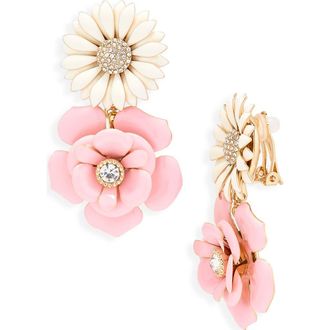 Carolina Herrera Double Flower Earrings in Multi-Color at Nordstrom